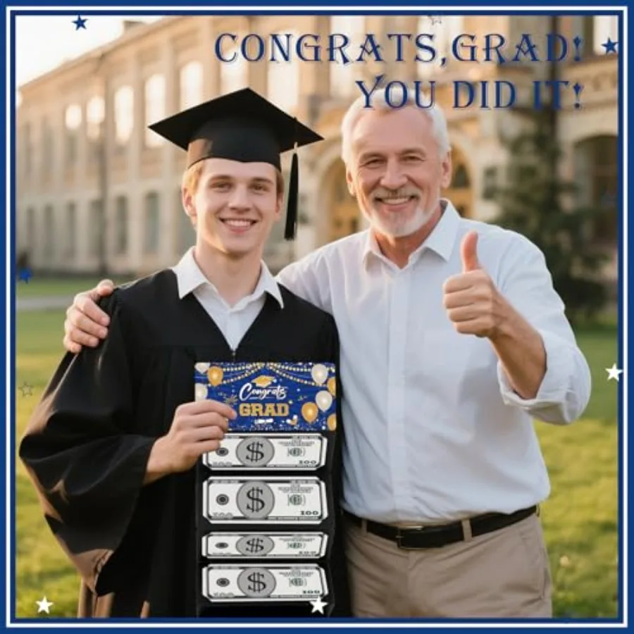 Graduation Money Holder 2025 with 10 Slots Surprise Congrat Grad Money Envelopes for Cash Gifts College Middle High School Grad