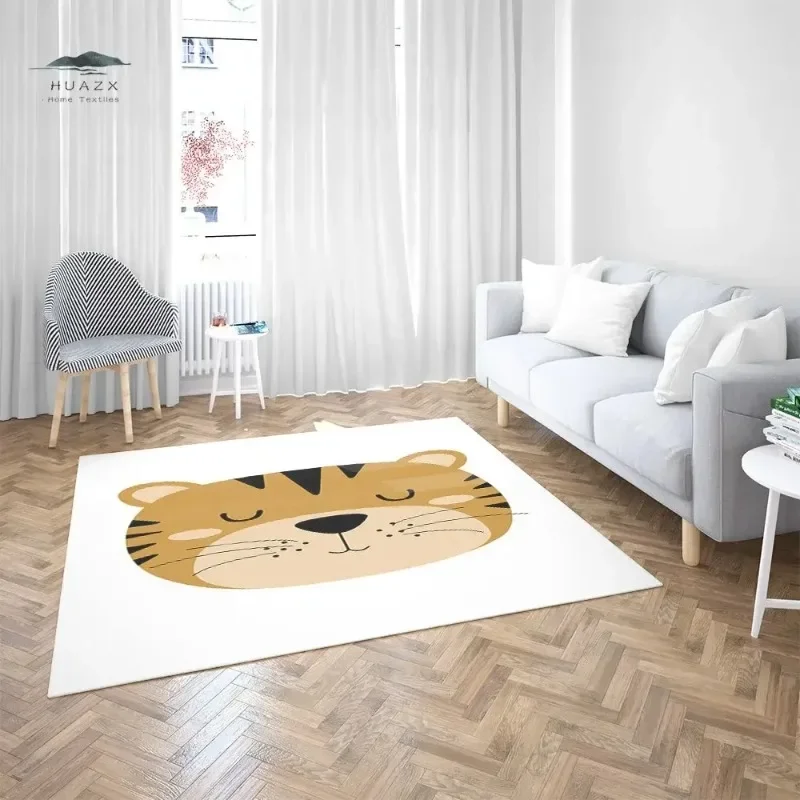 Boho Lion Rainbow Rug for Living Room Bedroom Big Area Safari Animals Mat Baby Nursery Art Print Children Carpet Decoration Home