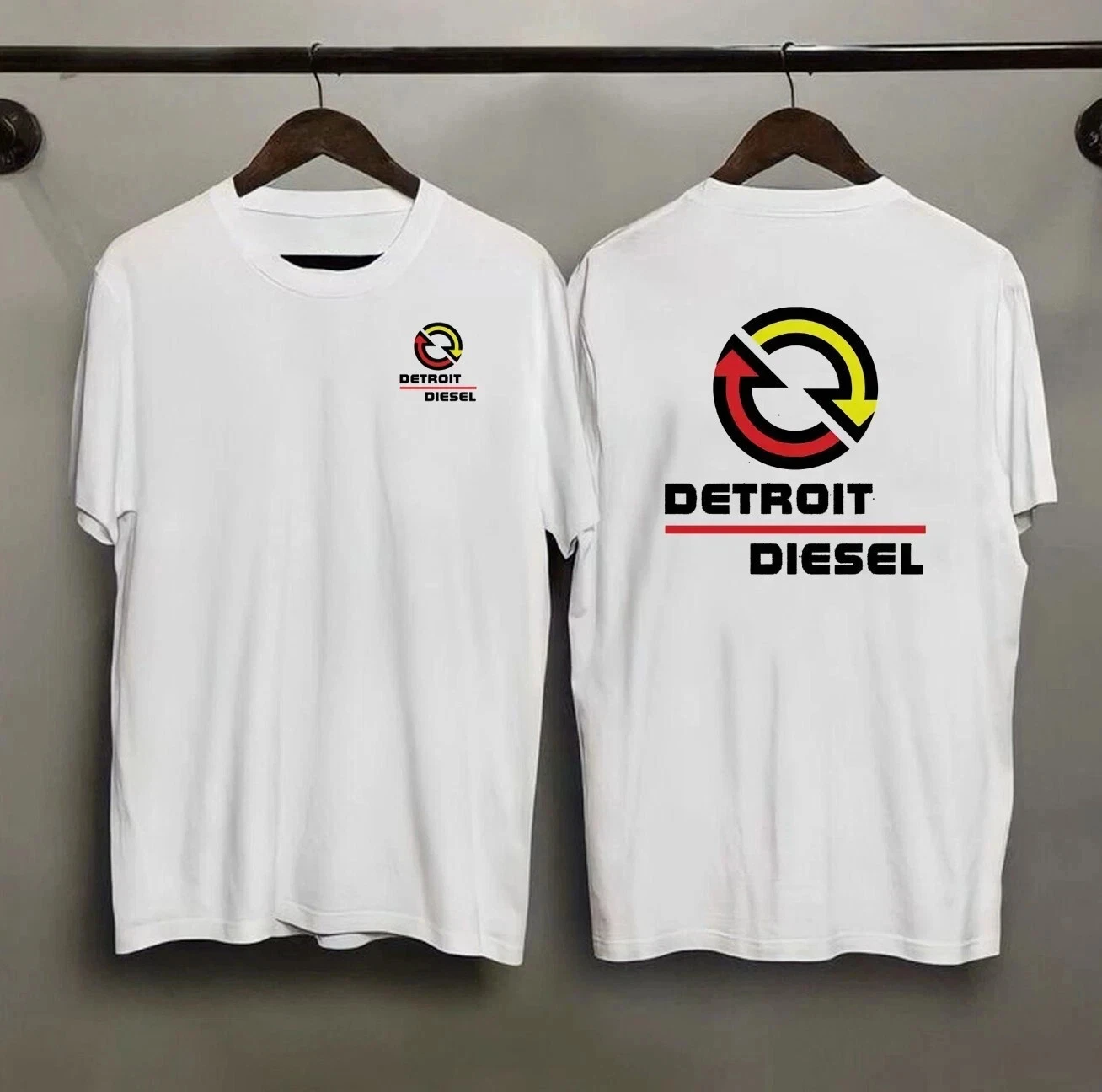 Detroit Diesel Powered Racing T-shirt, Daily Outdoor Retro Men's and Women's T-shirt, Fan Commemorative Printed Casual T-shirt