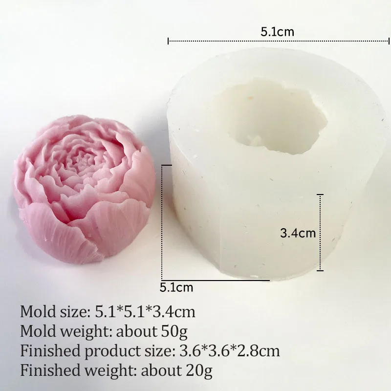 Flower Candle Silicone Mold Casting DIY Rose Decoration Aromatherapy Handmade Soap Plaster Ornament Candle Making Supplies