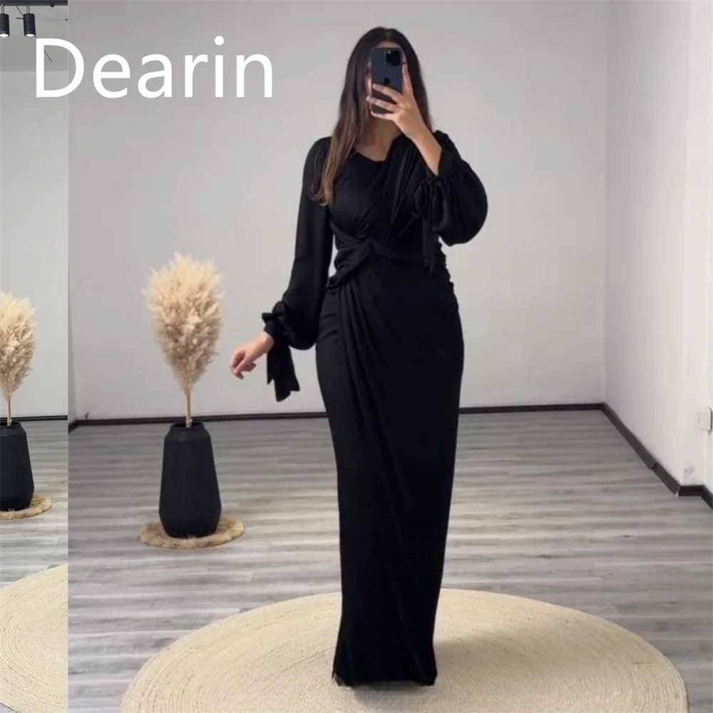 

Customized Evening Dress Prom Gown Party Occasion Formal YPMWZX Scoop Neckline Column Floor Length Skirts Vertically Bespoke Occ