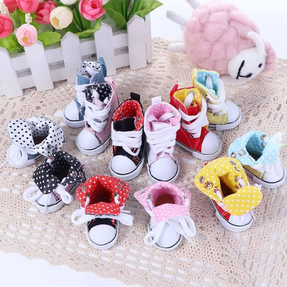 Doll Accessories Fashion High Top 5cm Casual Mini Toy Mini Shoes Doll Canvas Shoes BJD Doll Shoes Sneaker Doll Shoes