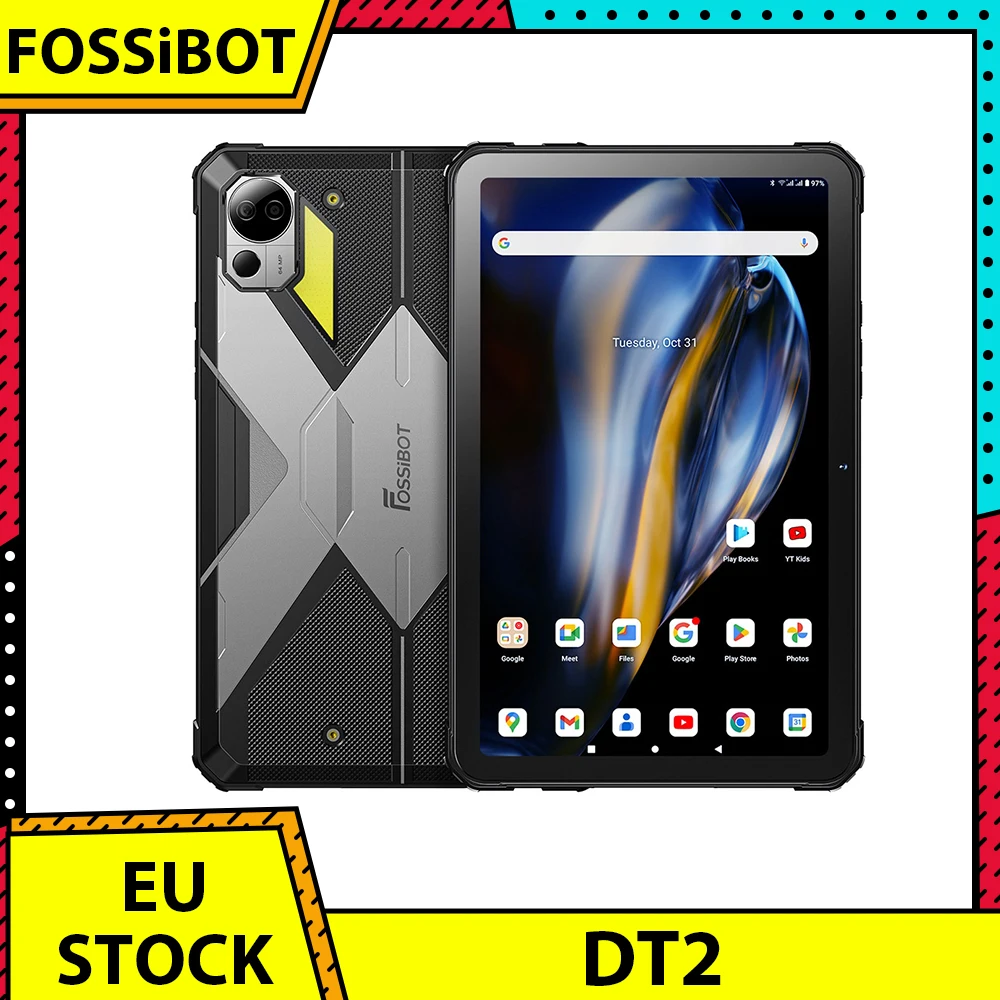 FOSSiBOT DT2 Rugged Tablet Android 13 4G Dual SIM 10.4'' 1200x2000 IPS Display MTK Helio G99 Octa Core 2.0GHz 12GB RAM 256GB ROM