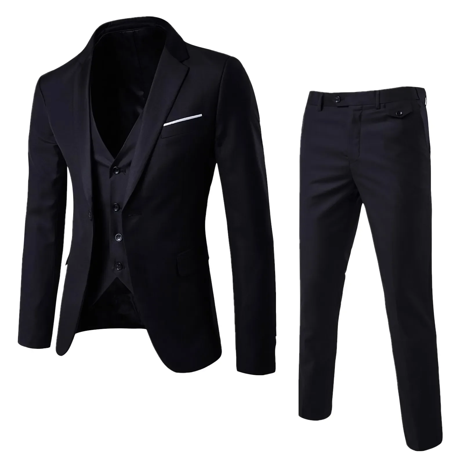 Men’s Suit Slim 2 Piece Suit Business Wedding Party Jacket Vest & Pants Coat Men Formal Suit Set