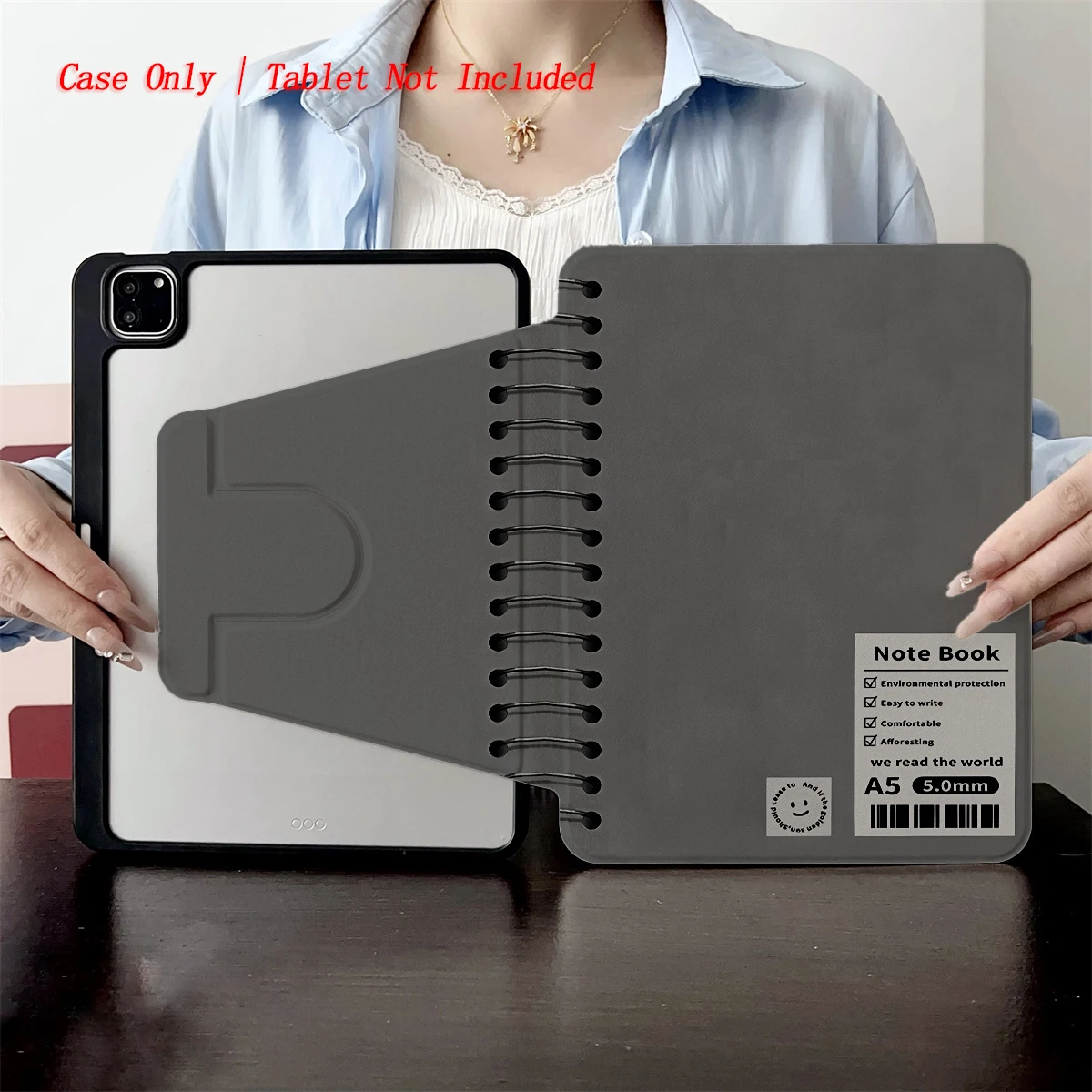 Sleek Gray Solid Pattern iPad Case for 11th Gen 11-inch/A10 10.9 Auto Sleep/Wake Anti-Yellowing Cover
