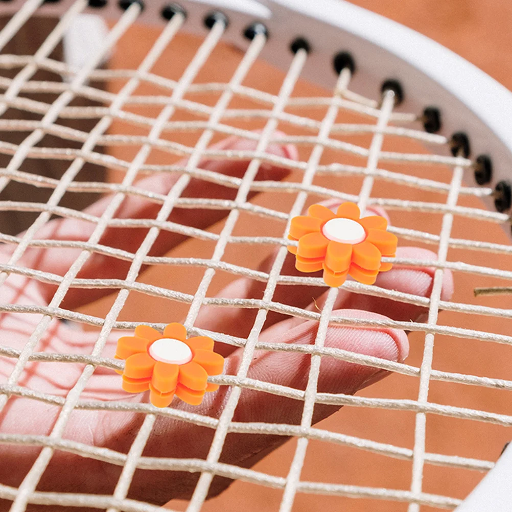 

7pcs Flower Shaped Tennis Racket Vibration Dampeners Shock Absorbers Silicone Mini Racket Anti Vibration Supplies For
