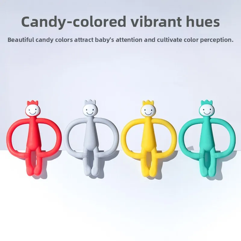 

Crown Monkey Mother-Baby Matching Oral Care Set: Baby Silicone Toothpaste & Molar Stick, BPA-Free, Boilable, Safe for Infants