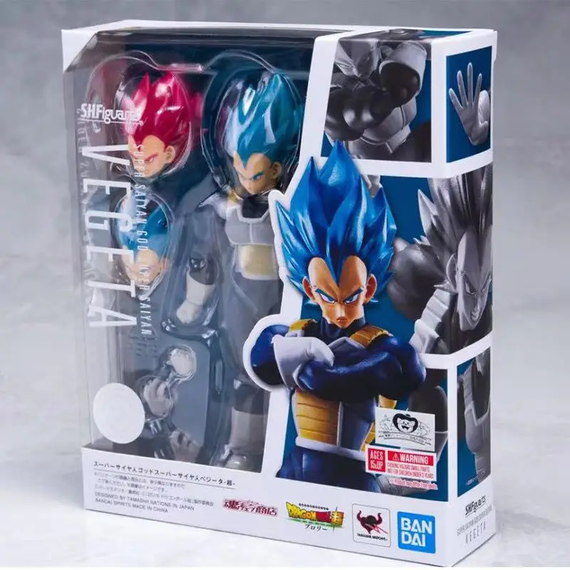 Original BANDAI S.H. Figuards Blue Hair Vegeta IV Red Hair Theatre Edition  Dragon Ball Z In Stock Anime  figure Model Toys