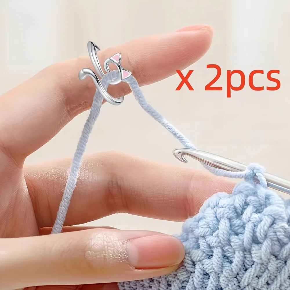 2pcs/pack random color crochet ring, yarn and thread ring