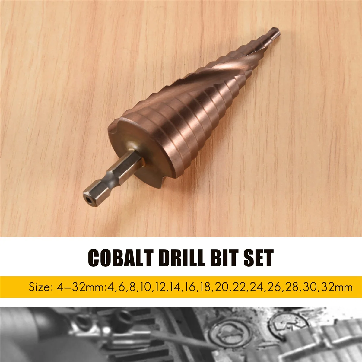 M35 HSS Co Step Drill Bit Cobalt Cone Drill Bits 4-32Mm Wood Stainless Steel Metal Hole Saw Tool Set Hex