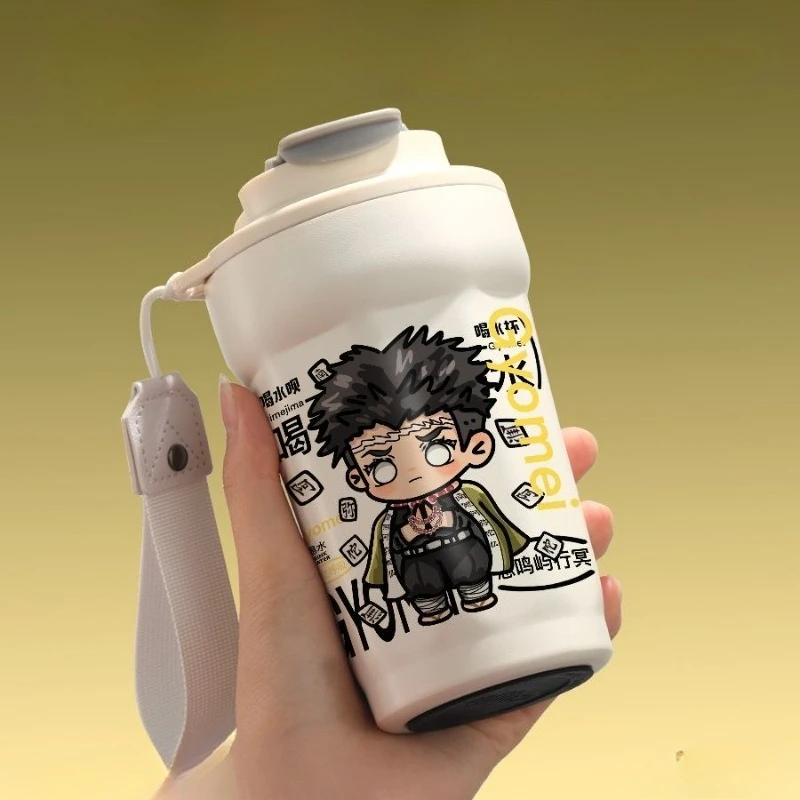 Demon Slayer Kochou Shinobu Tomioka Giyuu Cartoon Pattern Insulated Cup, Creative Personalized Leak-proof Student Water Bottle