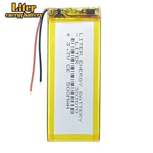 100pcs 3.7V Li Po 303070 500mAh Lithium Polymer Battery for Beauty Instruments Bluetooth Headsets Fingerprint Door Locks