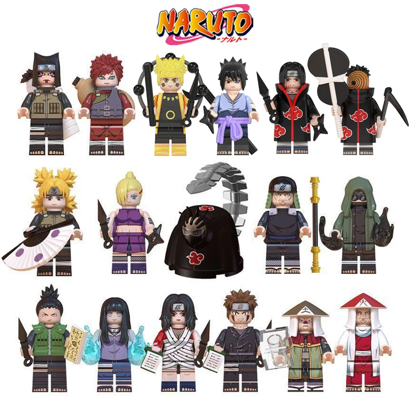 Naruto Akatsuki Building Blocks Action Figure Toys Anime Peripheral Model Kids Block Figures Accessories Dolls Child Toy Gifts