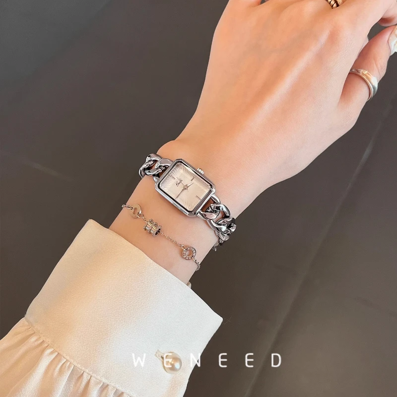 2025 New Simple Fashion Luxury Gold Small Dial Ladies Watch Steel Belt Quartz Watch Birthday Gift