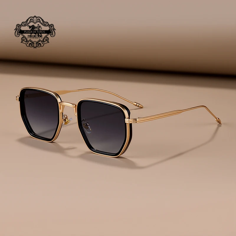 

Retro Square Sunglasses for Men Women Fashion Small Frame Polygon Gradient Shades UV400 Sun Glasses Vintage Metal Sunglasses