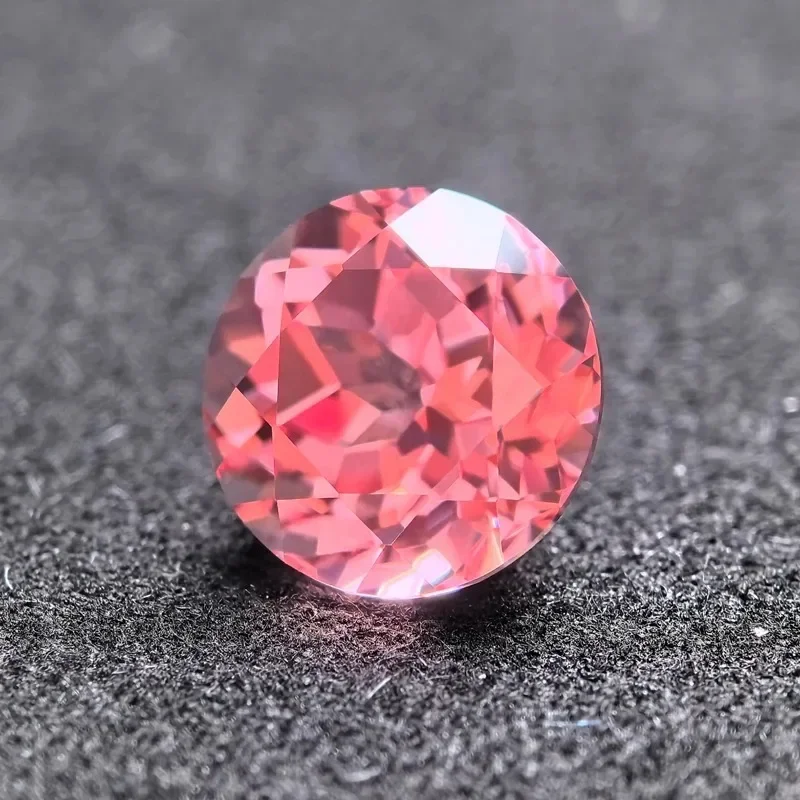 Perles de charme de forme ronde rose pour la fabrication de bijoux à bricoler soi-même, mariée de laboratoire, certificat AGL sélectionnable, matiques exécutives, qualité supérieure