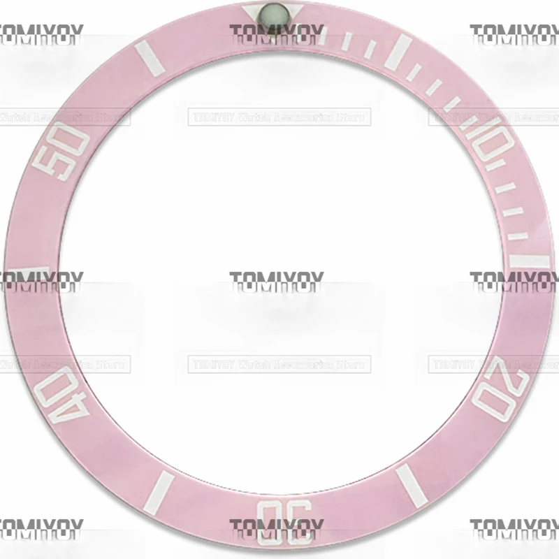 38MM Green Gold Pink Grey Ceramic Sloped Luminous Spot Watch Bezel Insert Fit For RLX SUB Mechanical Wristwatch
