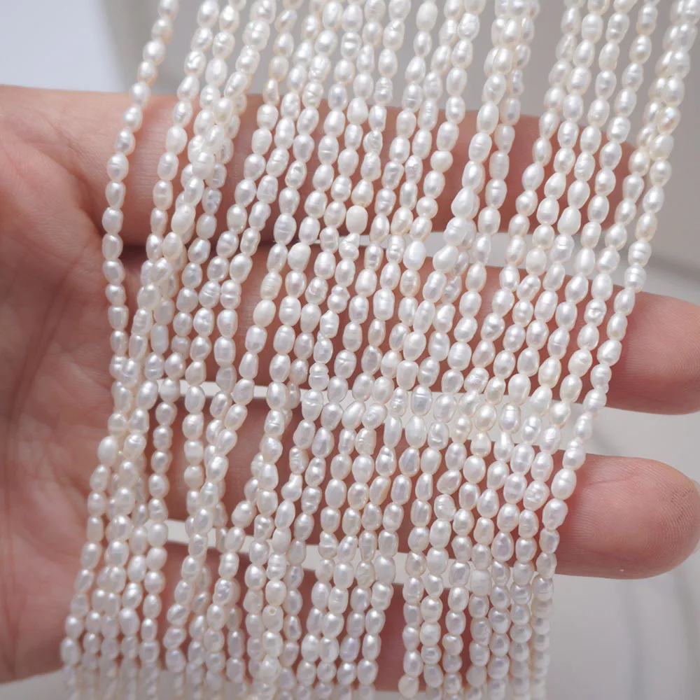 

2-2.5mm Rice-shaped White Natural Freshwater Pearl Scattered Beads for Jewelry Making Bracelet Necklace Earrings Accessories