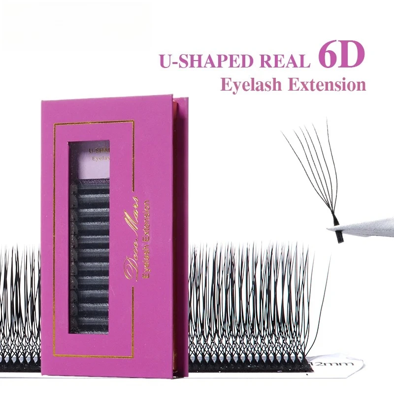 U-shaped True 6D Eyelash Extension, Dense and Non-scattered Roots (12 Lines/tray)