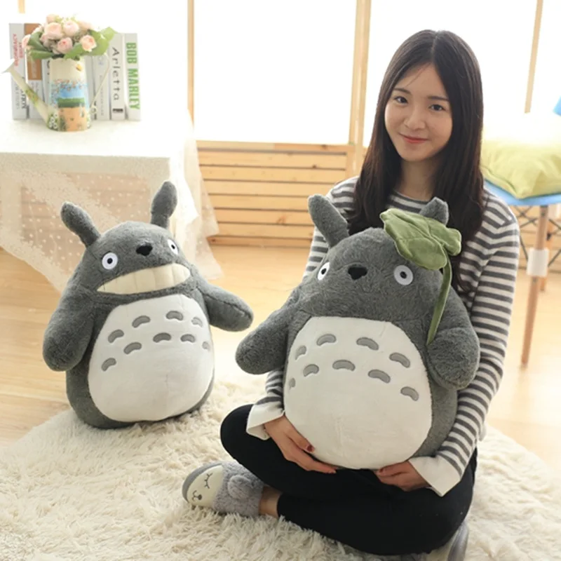 Süße japanische Totoro-Rückenkissen, Totoro-Plüschpuppe, weiche Stofftier-Dekoration mit Kissen, Geburtstagsgeschenke für Kinder und Mädchen