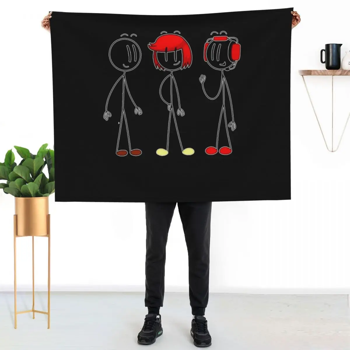 

Henry Stickmin Merch Three People Men Women Kid Throw Blanket Fade Resistant Durable Throw Blanket