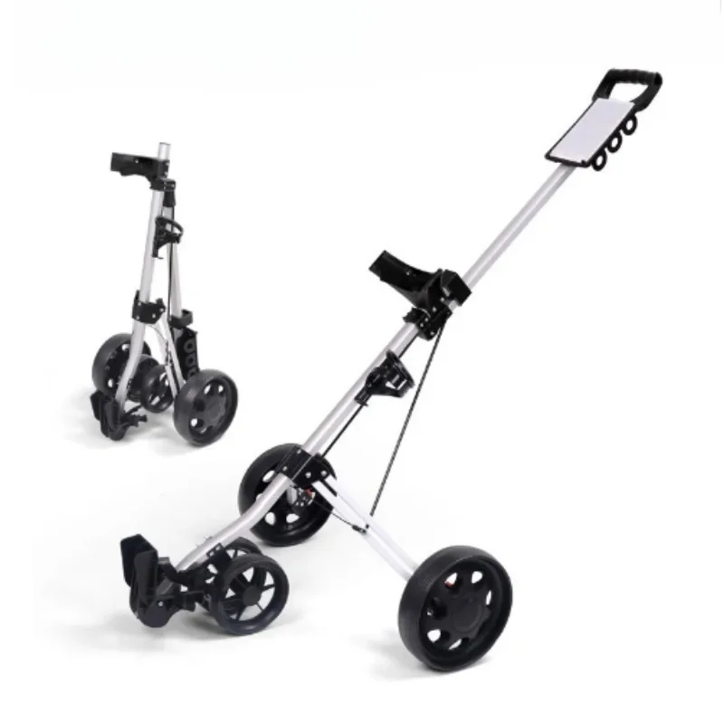 

Folding Golf Trolley Outdoor Portable Golf Pull Push Cart Multifunctional Golfing Cart Bag Carrier with 4 Wheel Push Cart