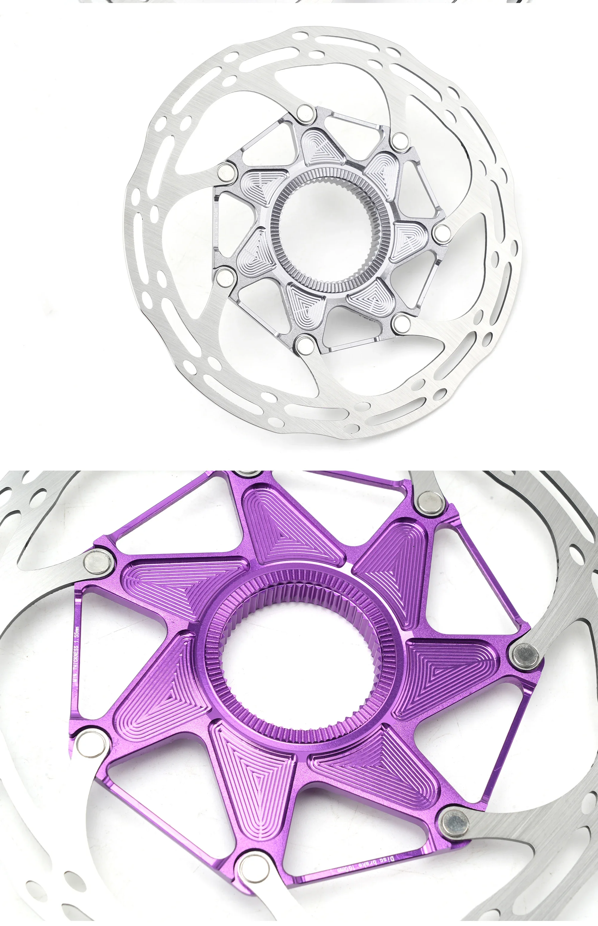 Fahrrad Center Lock Rotor 140mm/160mm Hohl Wärmeableitung Wind Brechen für Straße Mountainbike Scheibenbremse Zubehör – Detail 15