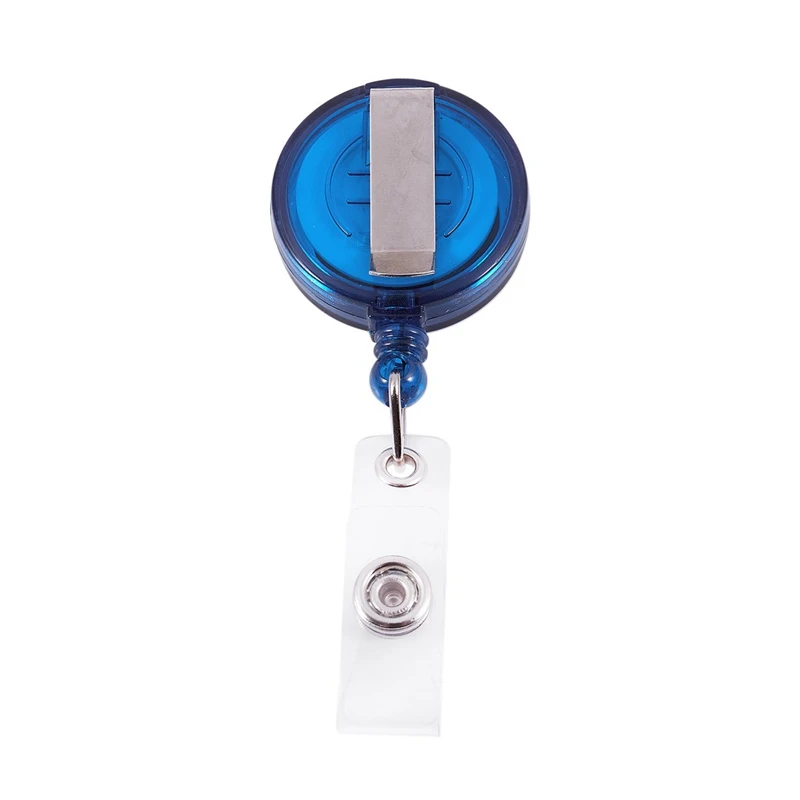 50 Retractable Reel Recoil ID Badge Lanyard Name Tag Key Card Holder Belt Clip Color:Blue Amount:50 Pcs