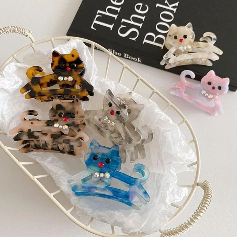 

Fashionable Cats Shaped Acetate Hair Clip Women's Hair Accessory Hair Decoration for Fashionable Women and Animal Lover 15UB