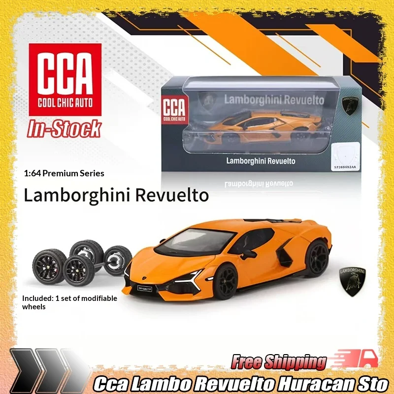 

New In Stock Cca 1:64 Lambo Revuelto Huracan Sto Alloy Die-Cast Car Model With Replaceable Wheels Limited Edition Kids Toy Gifts