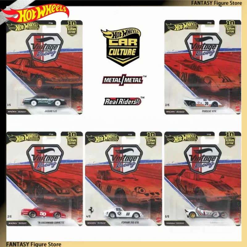 

New Hot Wheels Premium Car Culture Vintage Racing Jaguar Porsche Corvette Ferrari Lancia 1:64 Model Cars Ornament Holiday Gifts