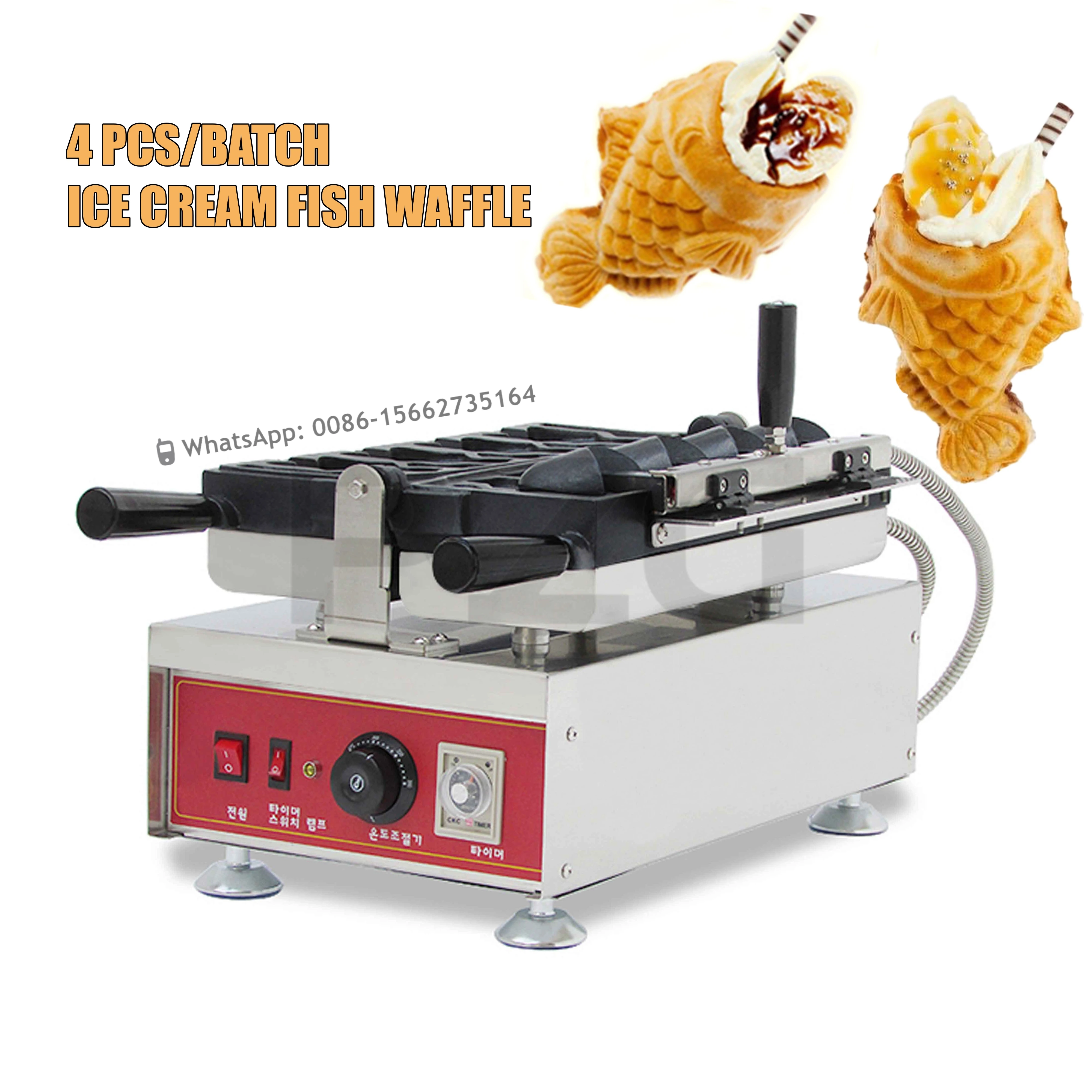 

Commercial Digital Ice Cream Fish Taiyaki Machine 220V 110V Fish-Shaped Wafle Cones Maker Waffle Iron Pan Baking Equipment