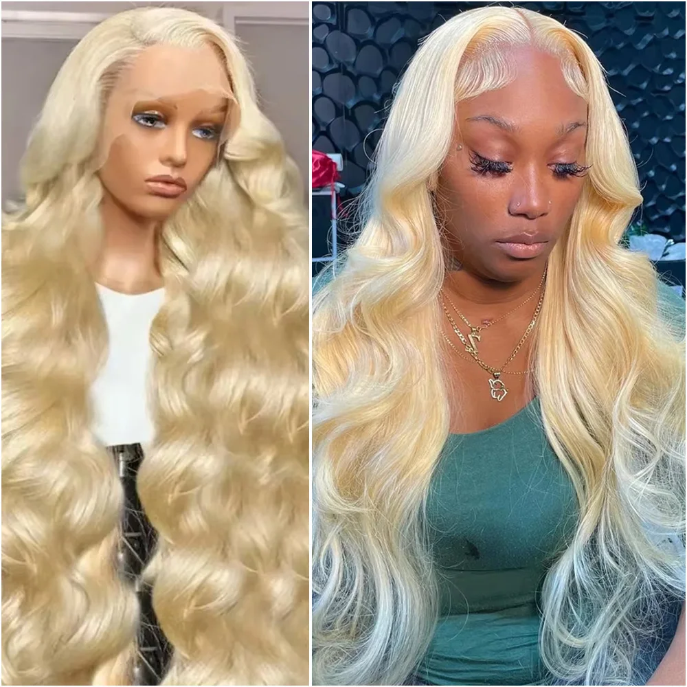 

613 Blonde Lace Frontal Wig Body Wave 40 Inches 13x6 HD Transparent Lace Front Wigs 200% Density Brazilian Human Hair For Women