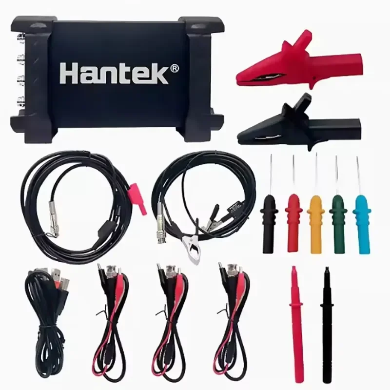 Hantek 6074BE Portable Digital Storage Oscilloscope Kit 4CH 70MHz 64K Memory Li-ion Battery PC USB 2.0 Interface Win10