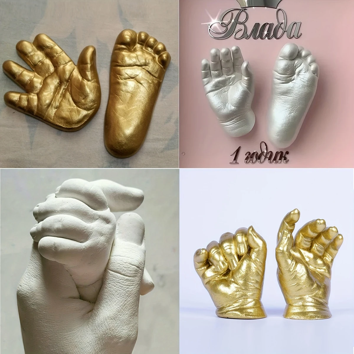 Creative powder baby one hundred days commemorative three-dimensional hand model powder hand footprint powder