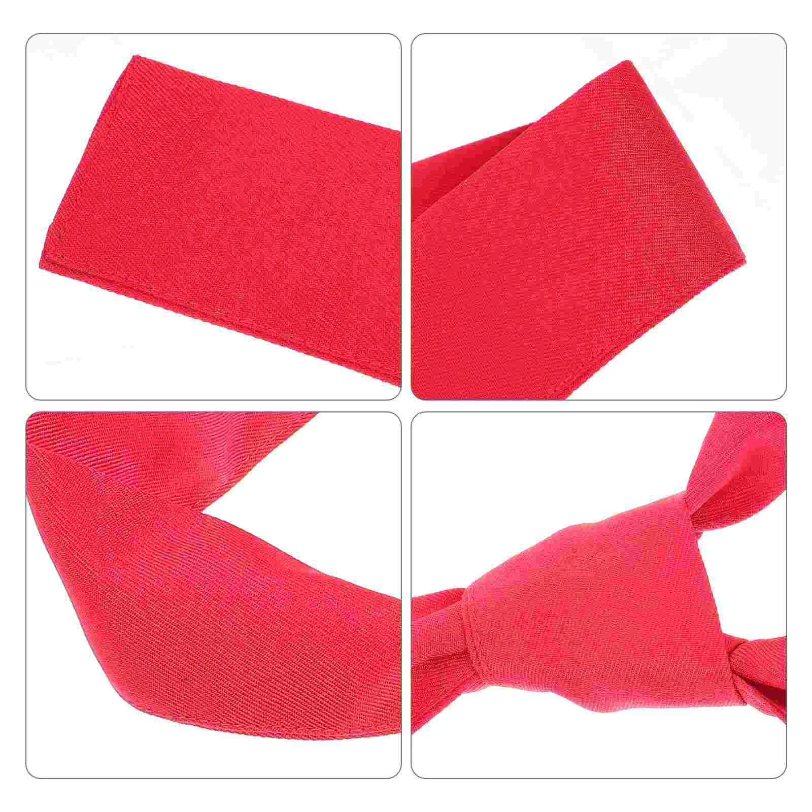 2 Pcs Hombre Chef Bow Tie Neckerchief Work Clothes Red Cotton Cook Suit Accessories