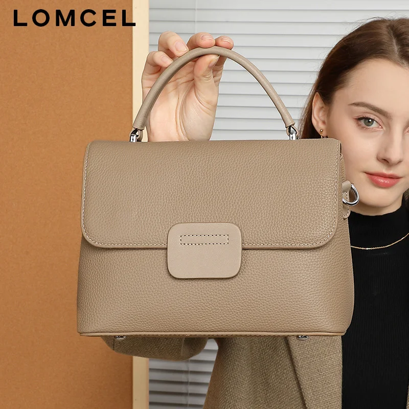 LOMCEL 139 Layered cowhide women's single-shoulder crossbody bag - simple and fashionable, classic shell bag with shoulder strap