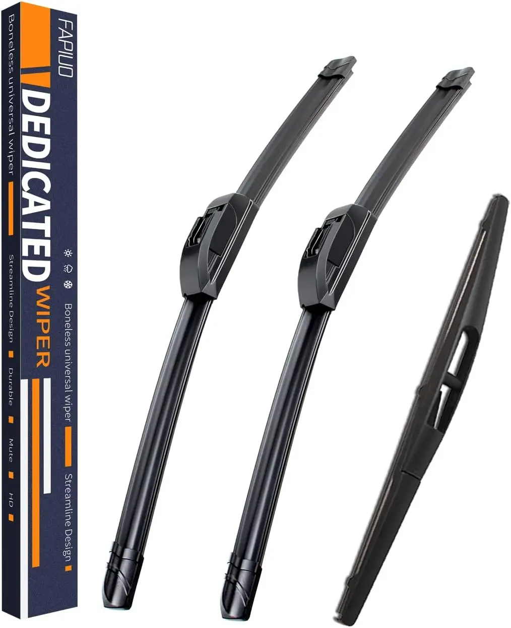 

Replacement for Mitsubishi Lancer 2010-2015 Silent Wipers -Front and Rear Windshield Wipers 26"/18"+14" Full Blade Set (3 Pack)