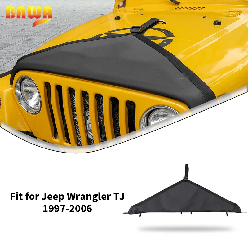 BAWA Canvas Car Engine Hood Protection Cover For Jeep Wrangler TJ 1997 1998 1999 2000 2001 2002 2003 2004 2005 2006 Accessories