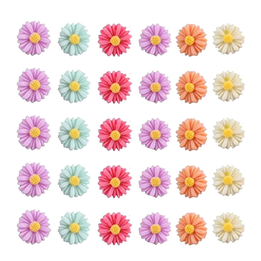 30 Pcs Thumbtack Wooden Map Portable Flower Pushpins Decorative Household Daisy Tacks Accessories Message Board Metal