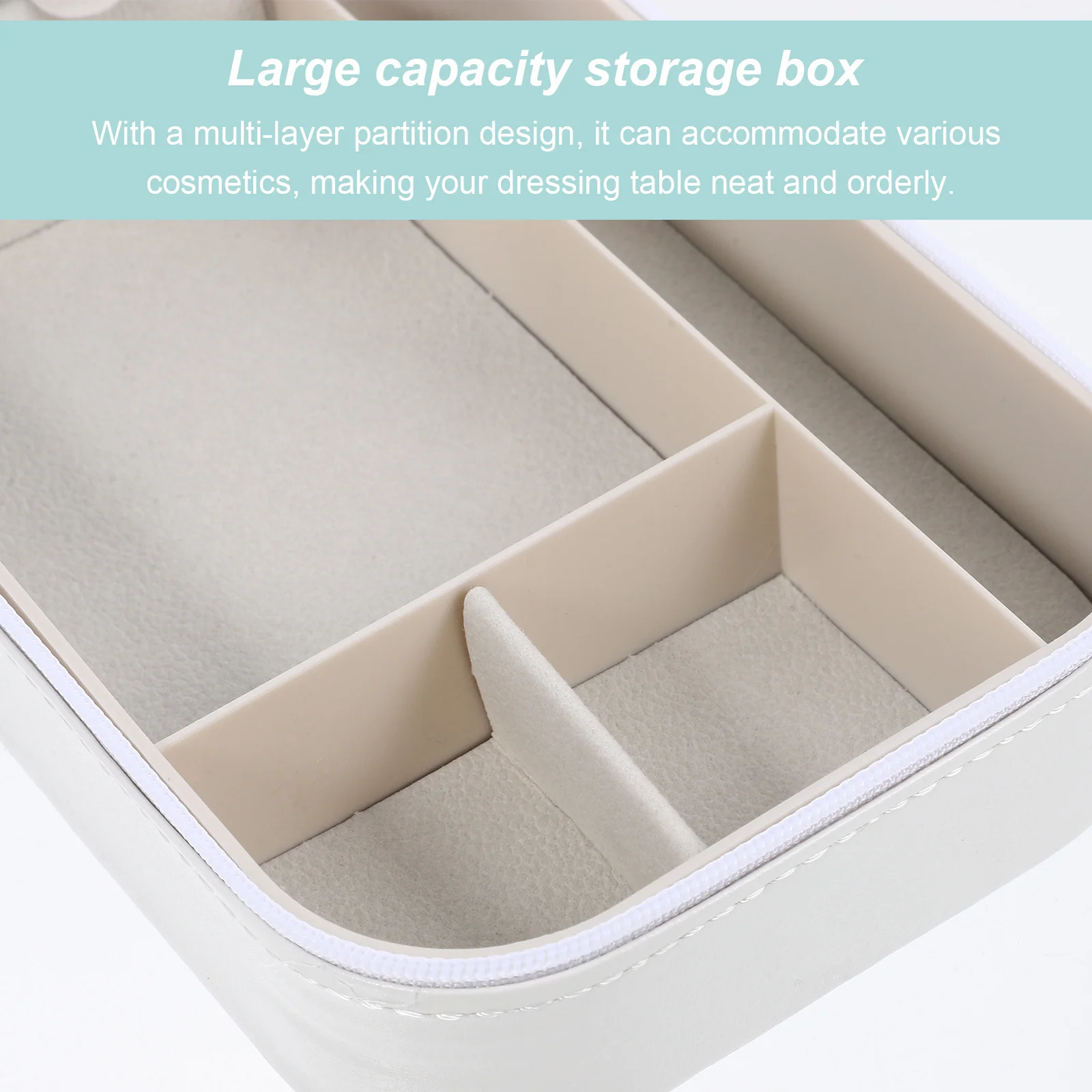 

Portable Makeup Organizer Case With Lighted Mirror Travel Compact Storage Box For Small Makeup Essentials Jewelry