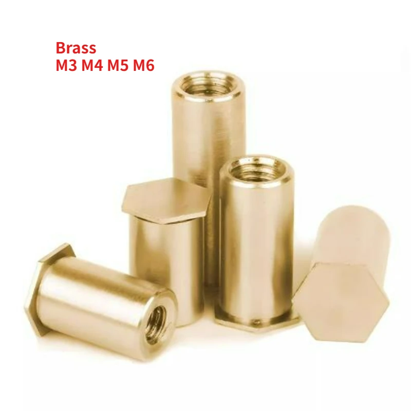 

10/20/40 шт. латунь PEM с шестигранной головкой, глухое отверстие, клепальная колонна давления M3 M4 M5 M6, клепка шпильки, гайка BSOC