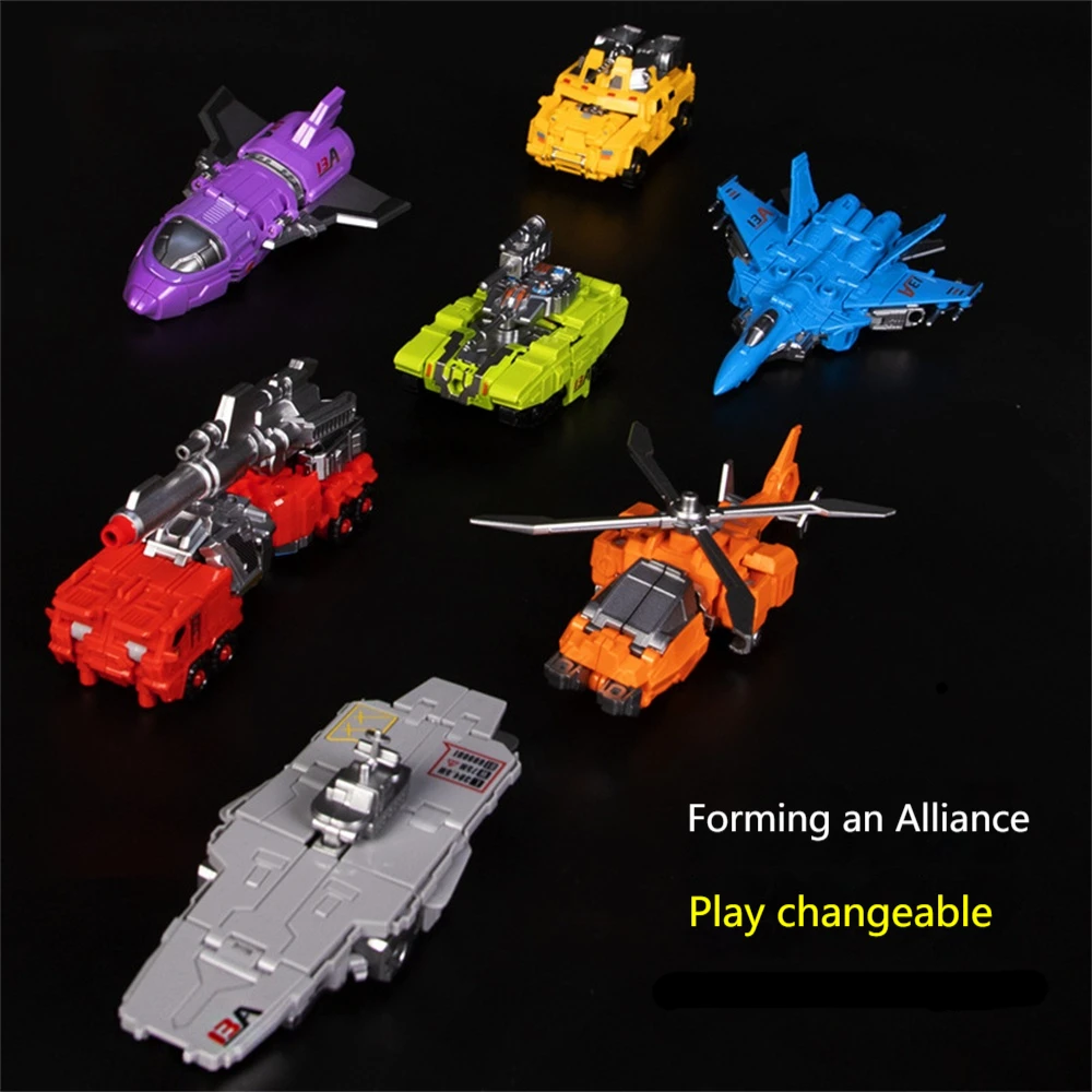 7 in 1 alloy sea, land and air combination transformable robot star change war god children\'s hand-made robot toy gift