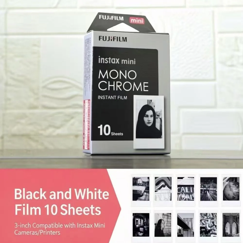 Classic 10/40 Sheets Fujifilm Instax Mini 13 Film Monochrome For Mini 7s 12 7 40 50s 50i 90 25dw Share SP-1 Instant Photo Camera