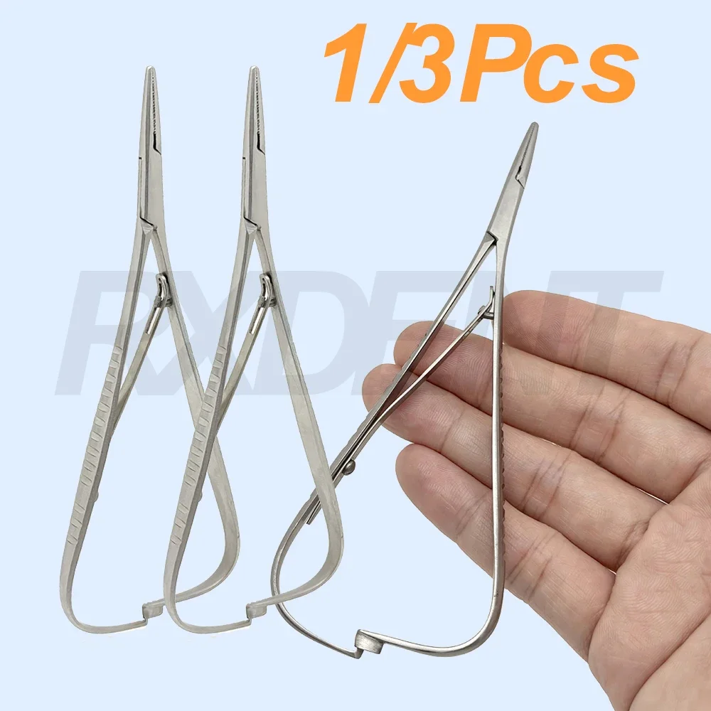1/3Pcs Dental Orthodontic Mathieu Hemostatic Forceps Extra Fine Beak Ligature Tie Elastic Placement for Braces Autoclavable