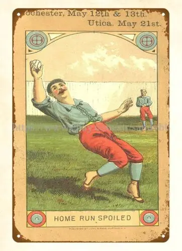 1880s baseball Rochester vs. Utica Program metal tin sign good bedroom designs sign