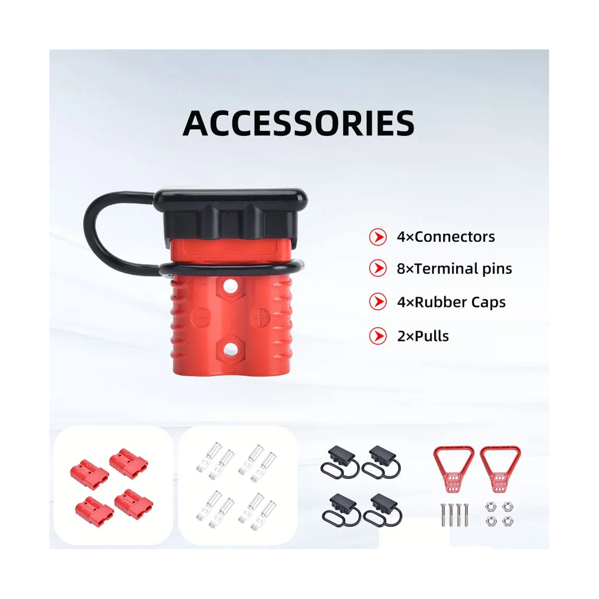 Plug 4 Pcs 2-4 Gauge Connector Plug 175A 12-36V Battery Quick Connector Red Battery Quick Disconnect Wire Harness Plug Kit