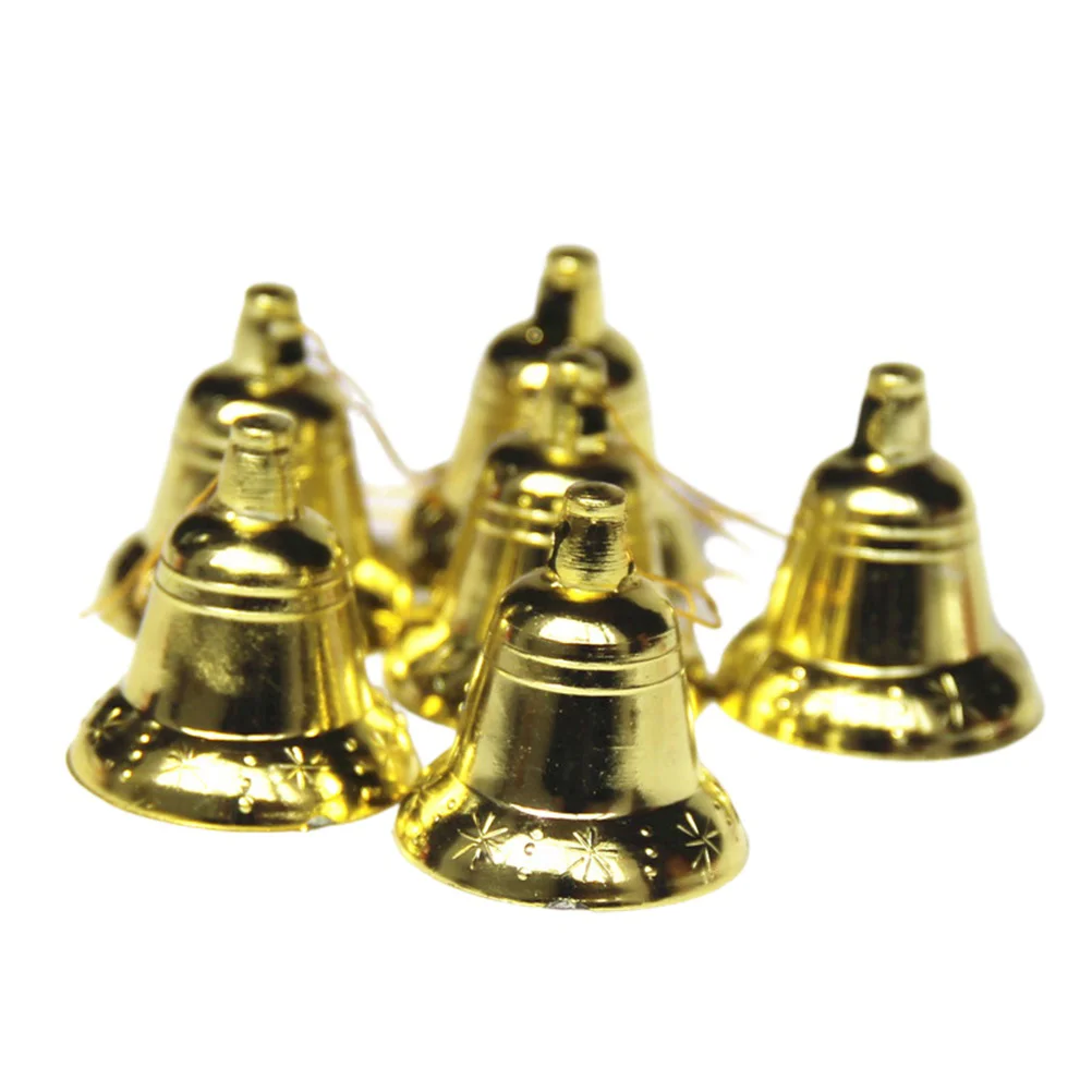 18 Pcs Christmas Craft Bell Decoration Decorations Party Adornment Tree Ornaments Gold