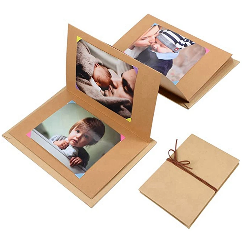 Альбом «гармошка» коричневый, винтажный альбом «гармошка» «сделай сам» для скрапбукинга, поделки, День Святого Валентина, свадьба, годовщина