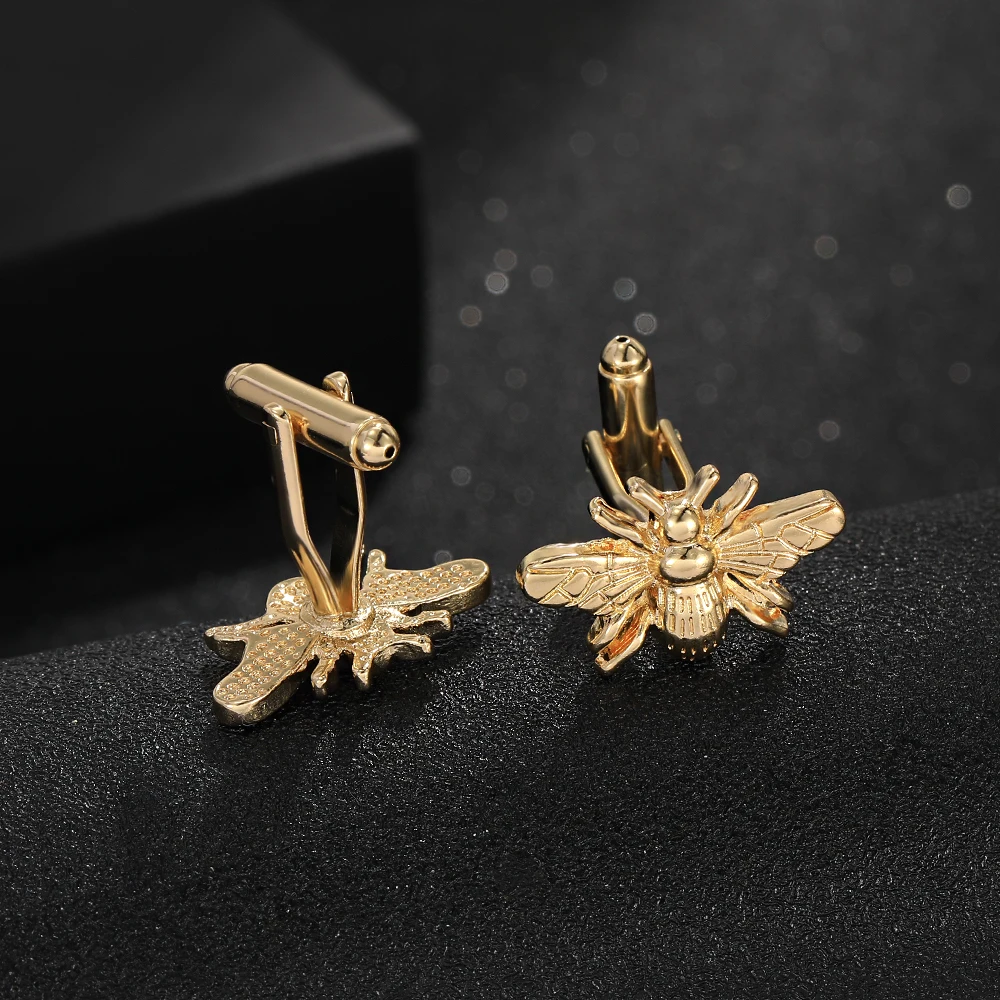 Stolz auf Bienen kollektion Manschetten knöpfe alten Silber goldfarben Insekten gemelos für Mann Jungen Hemd Anzug Schmuck Zubehör – Detail 5